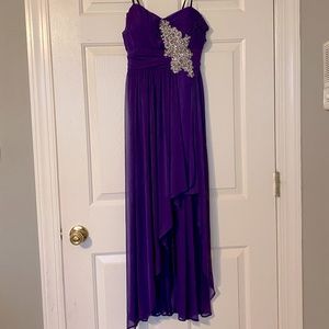 Purple high low dress